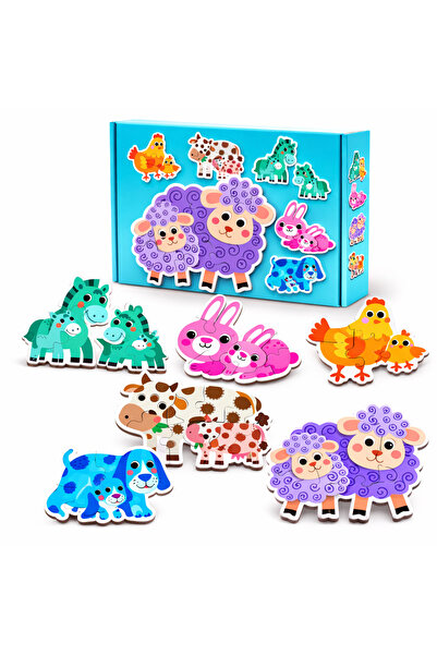 OEM Set 6 Puzzle uri Animale Domestice din Carton Gros, Piese Mari – 6-in-1, ...
