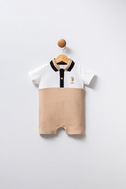 U.S. Polo Assn. قاعدة. بولو أسن. بذلة بيبي بوي كريم