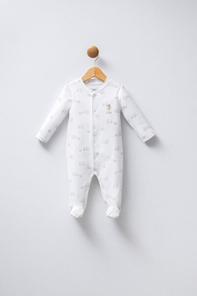 U.S. Polo Assn. U.S. Polo Assn Baby Boy White Jumpsuit