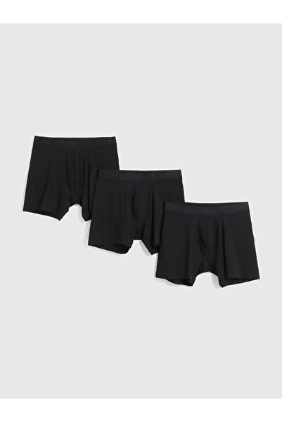 GAP Erkek Siyah Logo Boxer Seti (3'lü)