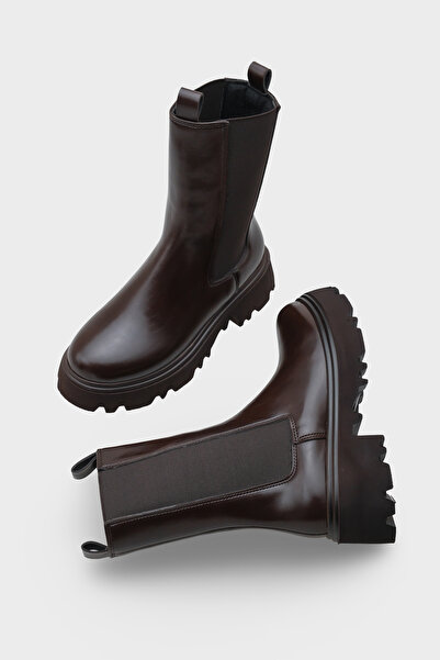 Capone Outfitters Γυναικείες μακριές μπότες Tiana Trak με ελαστικό πλάι