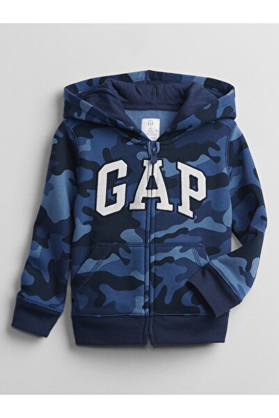 GAP Erkek Bebek Kamuflaj Logo Baskılı Sweatshirt