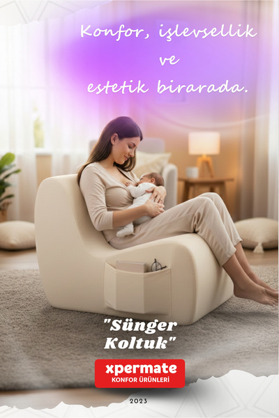 XPERMATE Sünger Koltuk – Taşınabilir, Çok Amaçlı, İskeletsiz, Yer koltuğu, Ar...