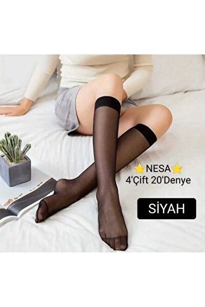 NESA Dámské podkolenky z tylu 20' denier -500 Černé*