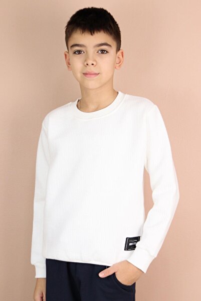 Breeze Swea tricou pentru băieți cu detaliu de broderie, 8-14 ani, ecru