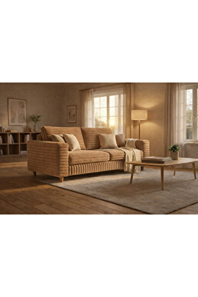 Evondi Modern Tasarım Çift Kişilik Yataklı Koltuk 180x110 – Yoğun Dokulu Kadi...