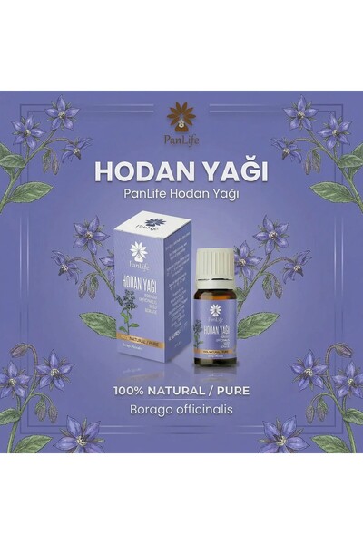 PANLİFE Hodan (Borage)Yağı 10 ml %100 Saf Analiz Sertifikalı (Markamız Eczacı...