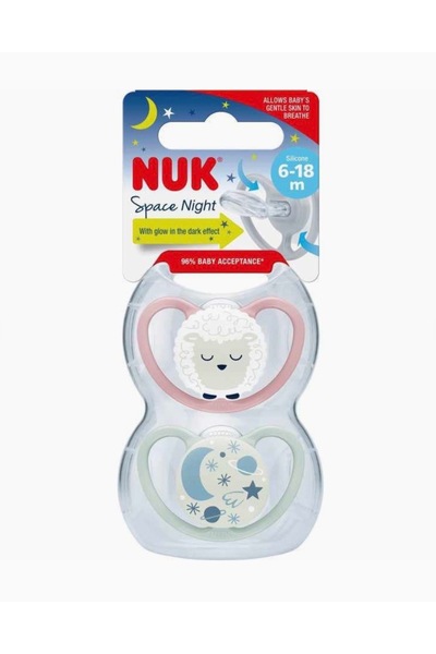 Nuk 2li Space Silikon Emzik Saklama Kutulu Silikon Emzik 6-18 Ay