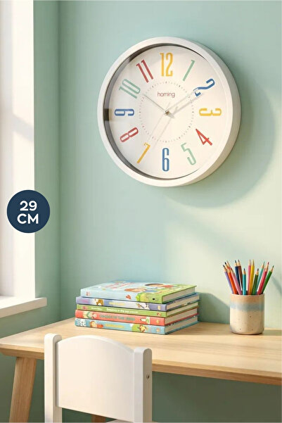 HOMİNG Ringo Çocuk Odası 29 cm İskandinav Tarz Duvar Saati 242316
