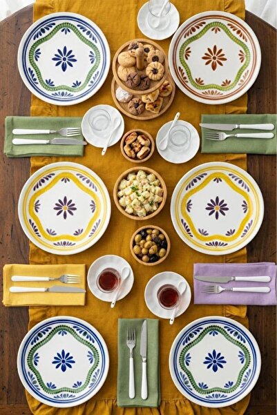 Bambum Moderna - 6'lı Porselen Pasta Tabağı Leo