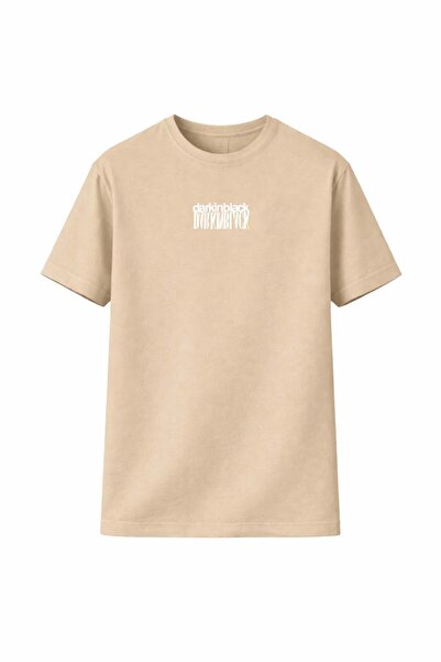 Bisiklet Yakalı Erkek Tişört Regular % 100 Pamuk Kum Bej T- shirt