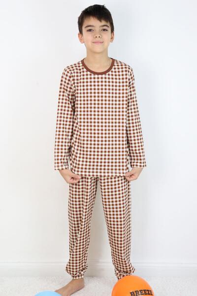 Breeze Set de pijamale pentru băieți cu model în carouri 9-12 ani, culori mixte