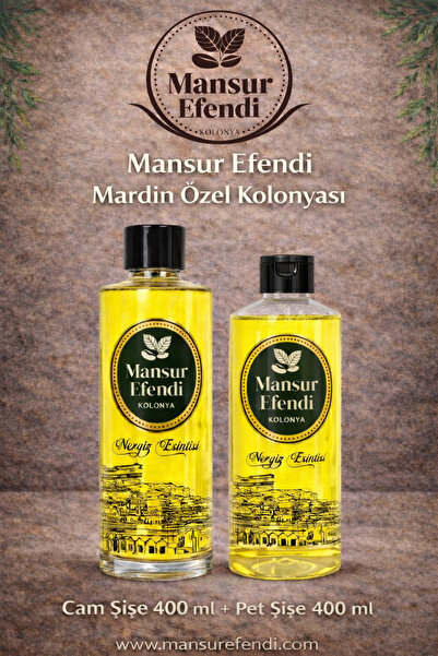 Mansur Efendi Mardin Özel Kolonyası 400 ml Cam Şişe 400 ml Pet Şişe 60* (UZUN...
