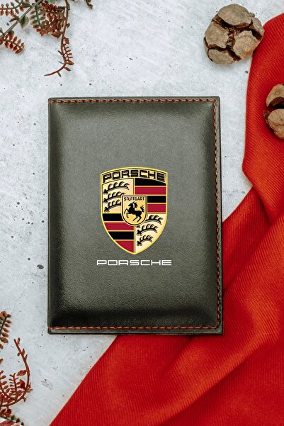 HEDİYEDİYE Porsche Logolu Termo Deri Ruhsat Kabı