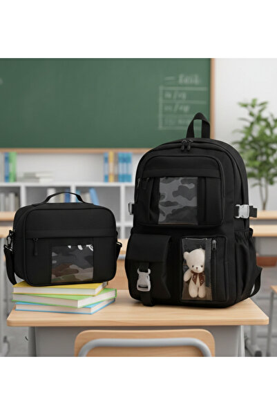 Çanta Trend Kawai Korean Style Elementary School Backpack and Thermal Lunch Bag