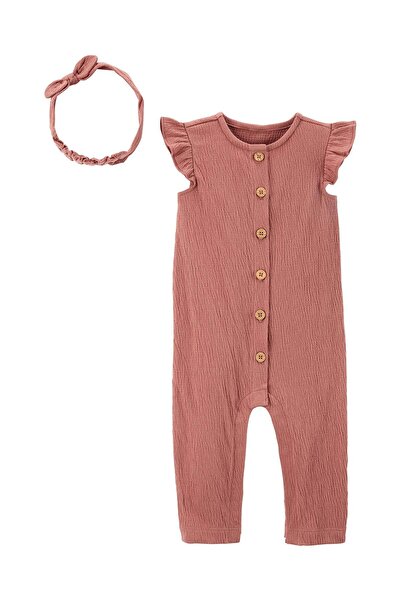 Carter's Kız Bebek Tulum Bandana Set 2'li Paket Pembe