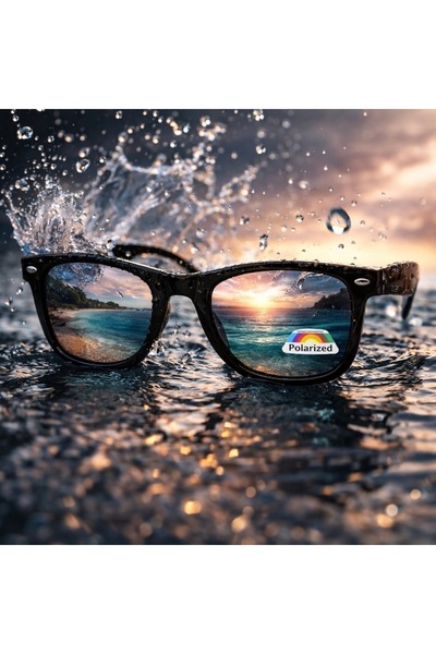 Nilu Moda Wayfarer Black Frame Black Polarized Glass Unisex Sunglasses