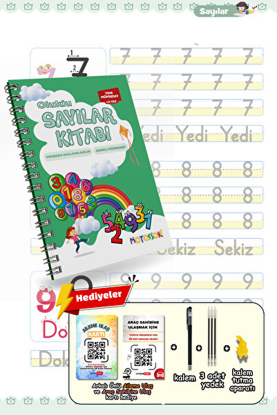 motossori Sayıları Öğreten Oluklu (Kabartmalı) Kitabı | Sihirli Yazı Defterle...