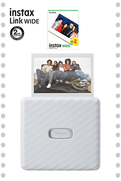 Fujifilm Instax Wide Link Beyaz Akıllı Telefon Yazıcısı Ve 20'li Film