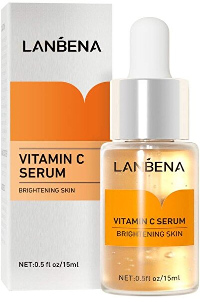 LANBENA سيروم الوجه بفيتامين سي وحمض الهيالورونيك - بيج، 15 مل