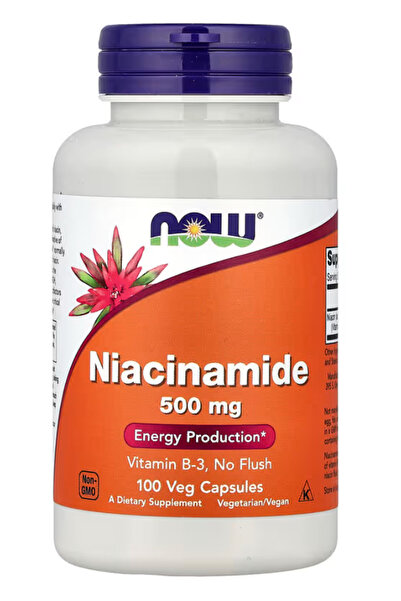 Now Foods Niacinamide (Vitamin B-3) 500 mg, Energy Production 100 Veg Capsules