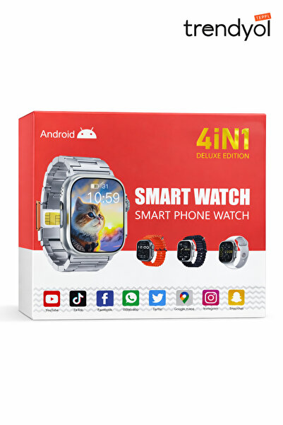 Smart ساعه شاشه كامل 4iN1 شريحه+كامرا سير جديد