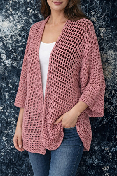 lupi Hand-Knitted Fishnet Cardigan