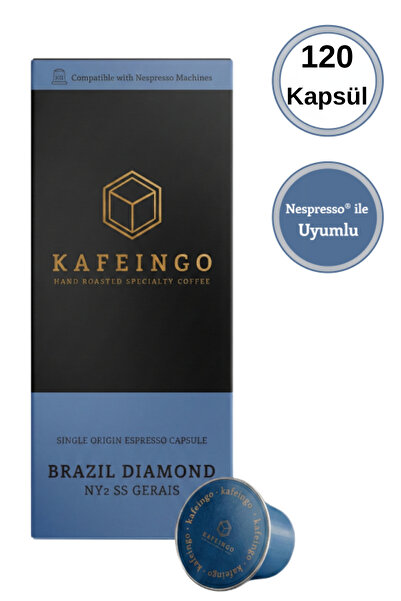 Kafeingo Brazil Diamond Ny2 Ss Gerais Kapsül Kahve 120 Adet (Nespresso Uyumlu)