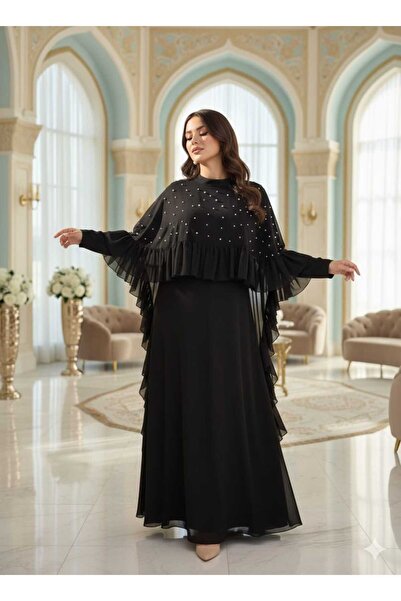 hakimoda فستان سهرة شابانو شيفون كبير الحجم للمحجبات