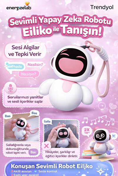 energizelab Eiliko Eilik Yapay Zeka Robotu (Aİ Konuşan versiyon)
