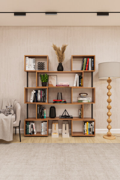 asratrend asratrend DK-02 Dekoratif Modern Kitaplık – Duvar/Köşe Modüler Şık ...