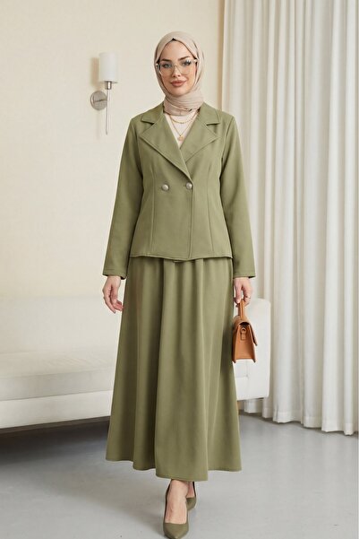 Modamorfo Double-Breasted Collar Jacket with Double Buttons on the Front and ...