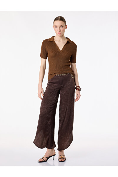 Koton Short Sleeve Polo Neck Knitwear Sweater