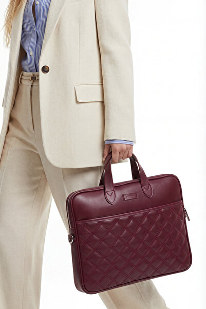 MORCA Servietă pentru laptop Macbook Air Pro de 13,3 și 14 inchi, roșu claret