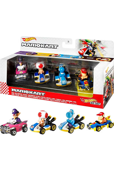 HOT WHEELS Mario Kart Aracı 4'lü Paket GWB36