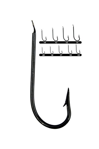 YOUVELLA 1318 Palalı Kalın Çapraz Olta İğnesi 100'lü Kutu Siyah