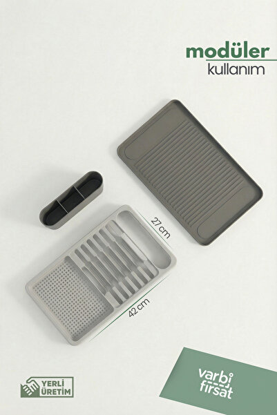 Varbifırsat Modern Flat Tasarım Tepsili Ayrılabilir Bulaşıklık Bulaşık Sepeti...