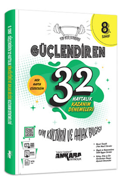 Ankara Yayıncılık 8. Sınıf Güçlendiren 32 Haftalık Din Kültürü ve Ahlak Bilgi...