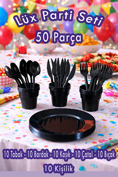 Ezu Home Set de 50 de piese din plastic dur de lux pentru petrecere, aniversa...