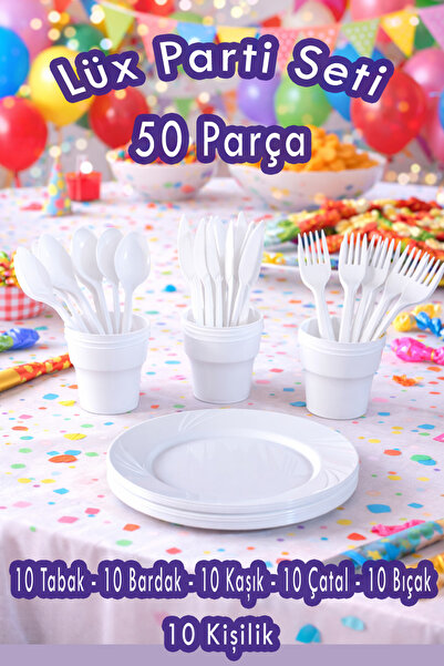 Ezu Home Set de 50 de piese din plastic dur de lux pentru petrecere, aniversa...