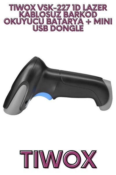 Tiwox TW26 VSK-227 1D LAZER KABLOSUZ BARKOD OKUYUCU BATARYA + MINI USB DONGLE