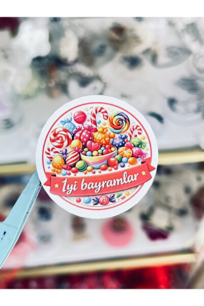 arl etiket tasarım dijital baskı merkezi İyi Bayramlar Etiketi 4x4 cm – 70 Ad...