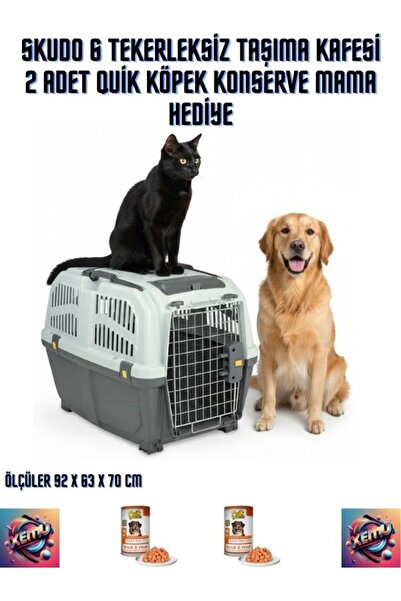 xemu Mps Skudo 6 Tekerleksiz Taşıma Kafesi 2 Adet Quik Köpek Konserve Mama He...