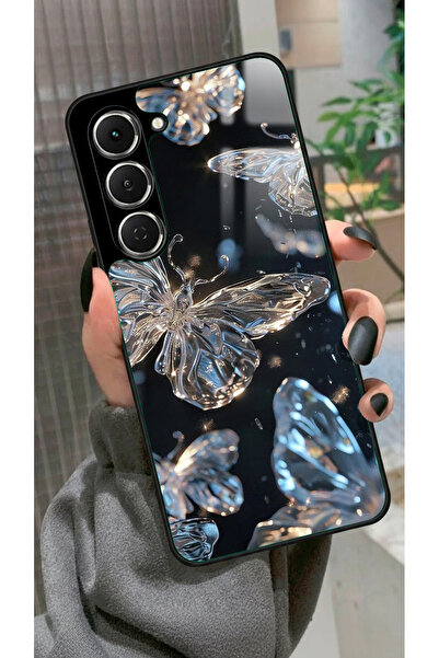 TECNO Spark 40 Pro Uyumlu Beyaz Kelebek Tasarımlı Glossy Premium Kılıf