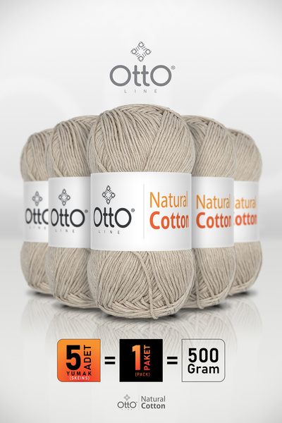 Otto Natural Cotton - Stone (6065) - 5-Pack - 2Mm/100Gr/200M - Cotton Punch A...