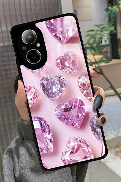 realme 12 Lite Uyumlu Simli Taş Tasarımlı Glossy Premium Kılıf