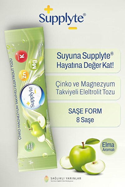 Supplyte Elma Aromalı Elektrolit Tozu 12 gr 8 adet