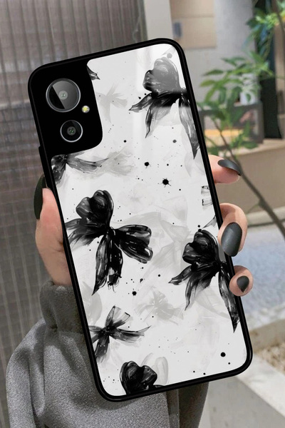 General Mobile Gm 23 SE Uyumlu Siyah Kurdele Tasarımlı Glossy Premium Kılıf