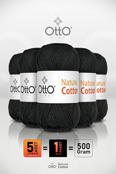 Otto Φυσικό Βαμβάκι - Μαύρο (6010) - Πακέτο 5 τεμαχίων - 2mm/100gr/200m - Βαμ...
