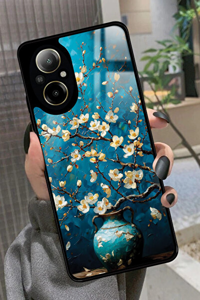 realme 12 Lite Uyumlu Van Gogh Mavi Ağaç Tablo Tasarımlı Glossy Premium Kılıf